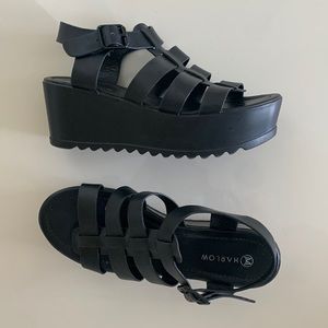 Black Gladiator Platform Sandals (Size 8)